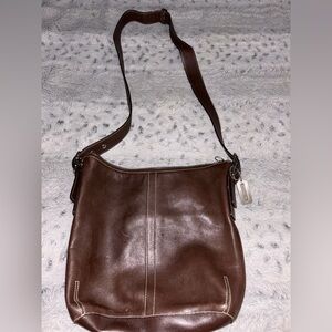 Coach Dark Brown Leather Shoulder Bag